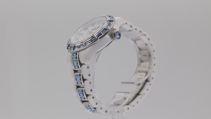 ToyWatch Gems Plasteramic Pave Crystal Dial & Blue Crystal Bezel Watch