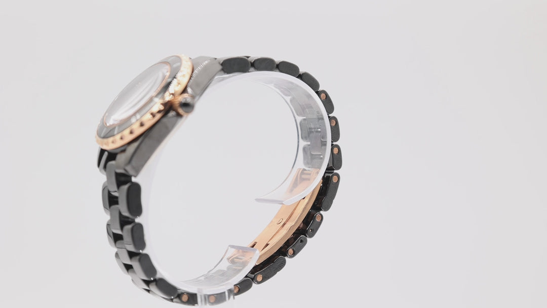 Swiss Legend Karamica Black Ceramic Rose Gold Watch