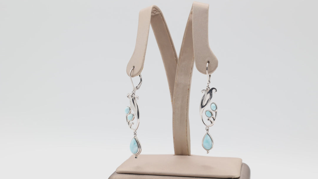 925 Sterling Silver Tulip and Turquoise Necklace and Earrings Set