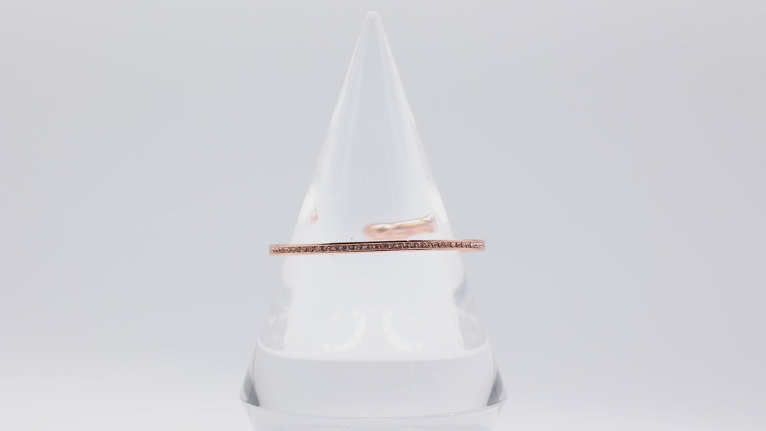 Rose Gold Tone Rhinestone Cuff Bracelet