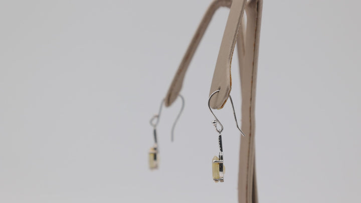 925 Sterling Silver 10x8mm Citrine Stone Hook Dangle Earrings