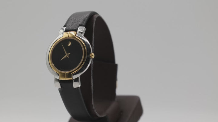 Movado Two Tone Black Swiss Quartz Watch