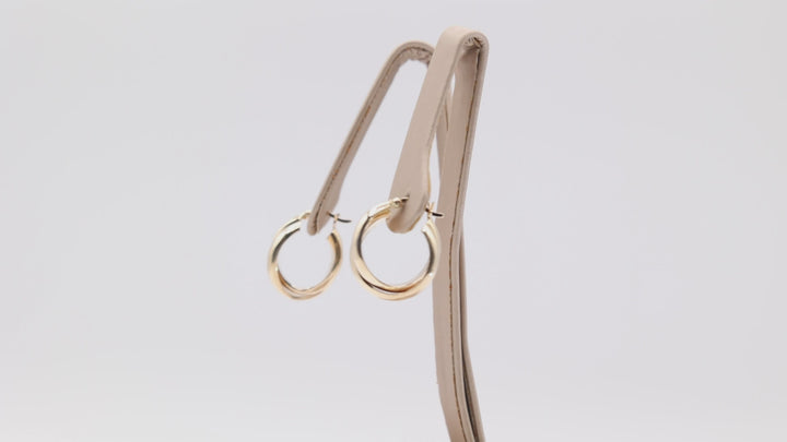 14k Gold Double Twisted Hoop Earrings for Elegant Style