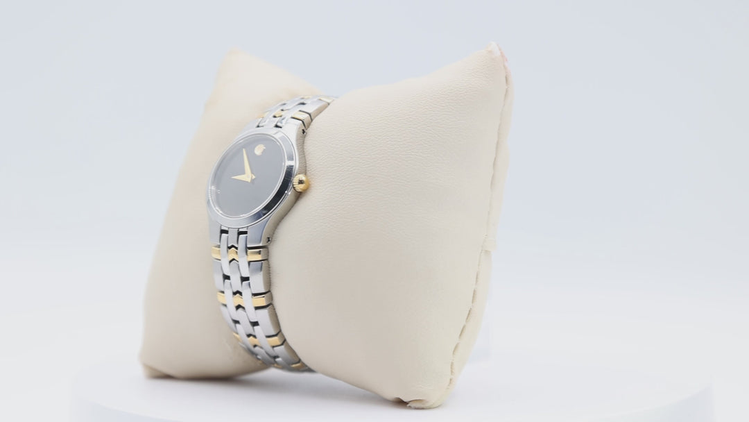 Movado Woman's Stainless Steeel Two Tone Dainty Watch