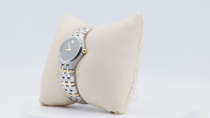 Movado Woman's Stainless Steeel Two Tone Dainty Watch