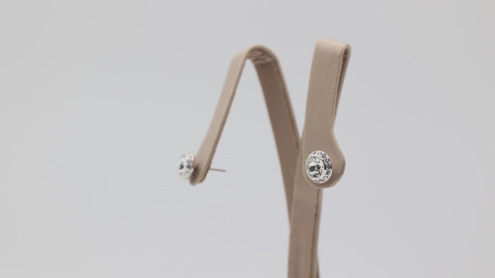 Swarovski Clear Crystal Halo Stud Earrings