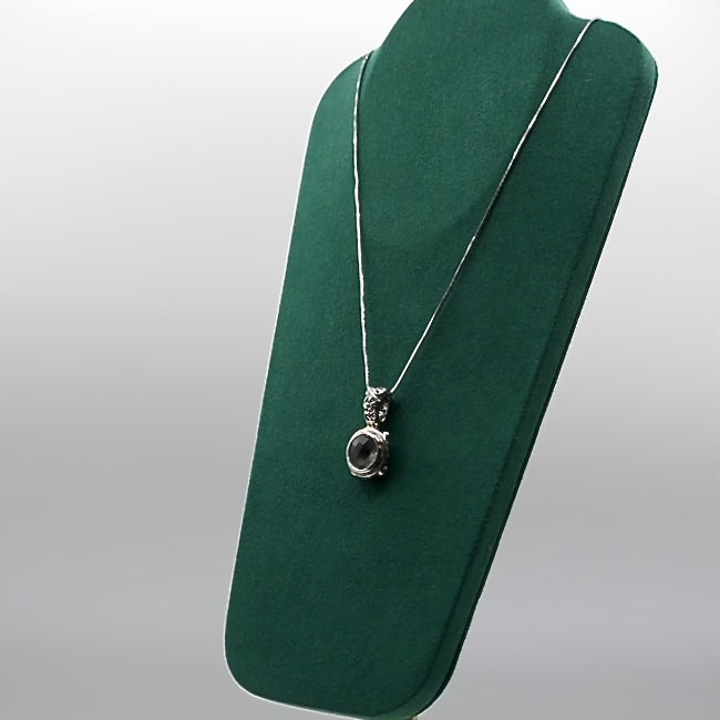 925 Sterling Silver and 18k Yellow Gold Accented Effy Green Amethyst Pendant