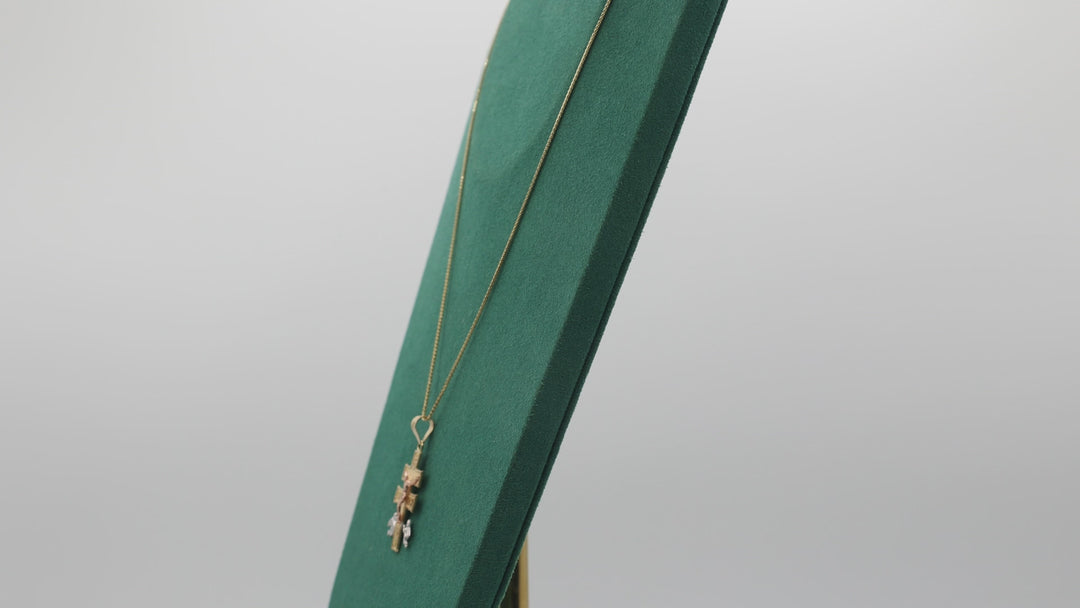 10k Yellow Gold Religious Pendant - 19 inches