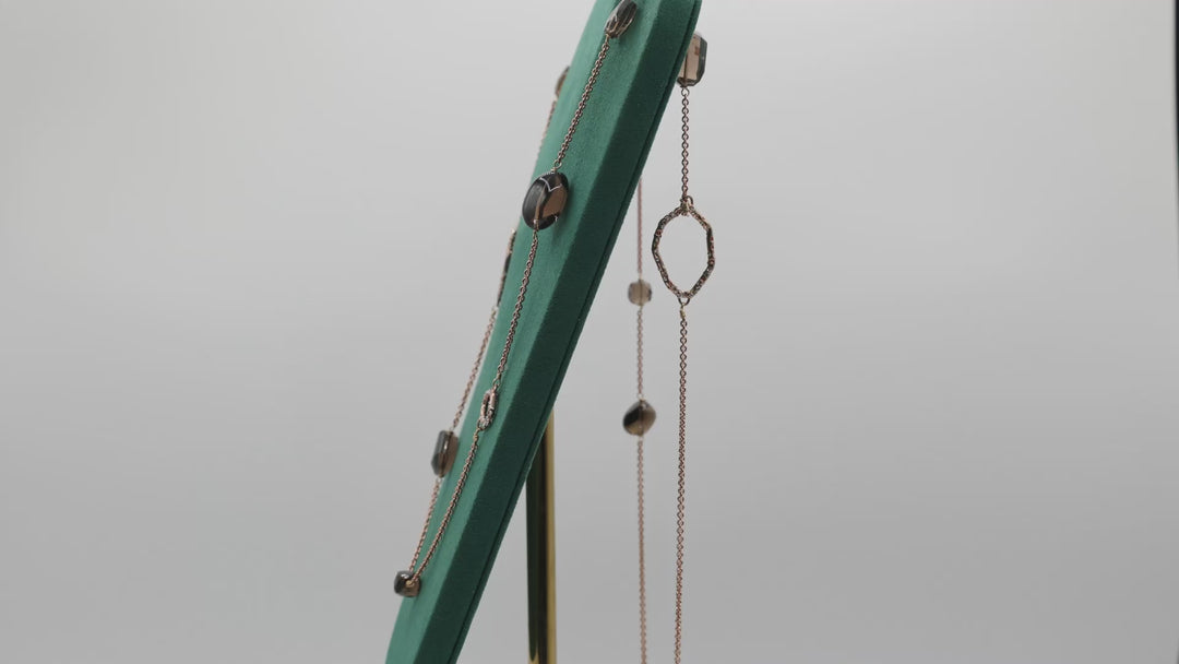 Alexis Bittar Rhinestone Smoky Quartz Station Necklace