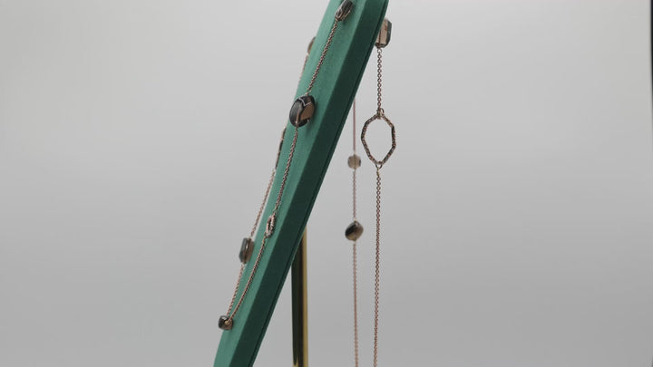 Alexis Bittar Rhinestone Smoky Quartz Station Necklace