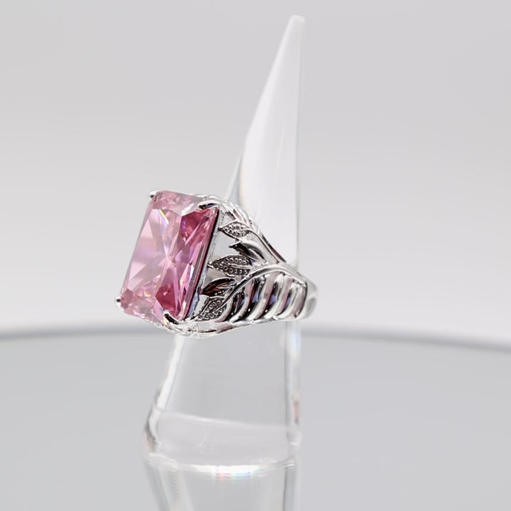 925 Sterling Silver Prime Art & Jewlery Pink Garnet Ring - Size 7