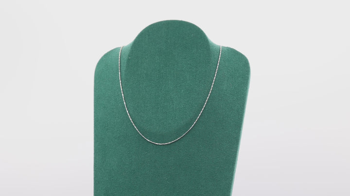 14.2" Italy 14k Gold Fine Jewelry Lobster Clasp 0.6mm link Chain Necklace