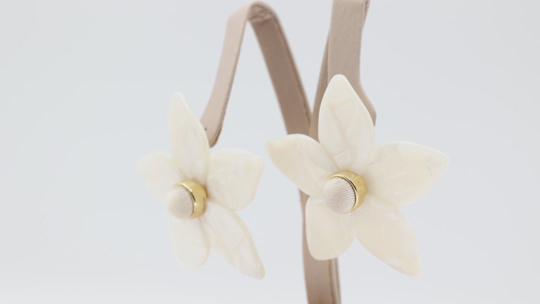Baublebar Large Chunky White Flower Earrings