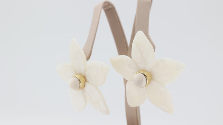 Baublebar Large Chunky White Flower Earrings