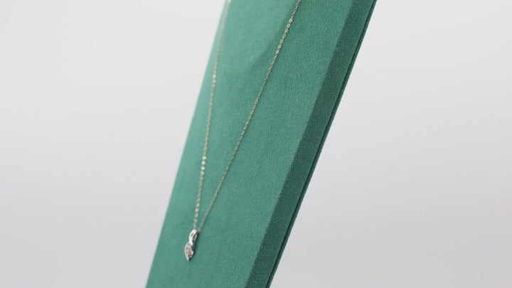 10K White Gold Diamond S Curve Pendant And 18.5 Inch Chain
