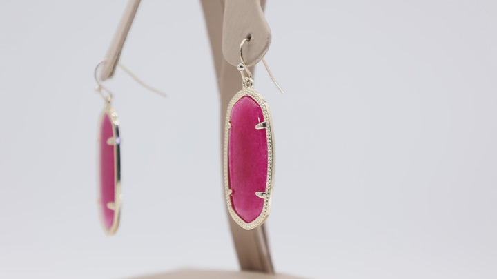 Kendra Scott Red Glass Gold Plated Statement Earrings
