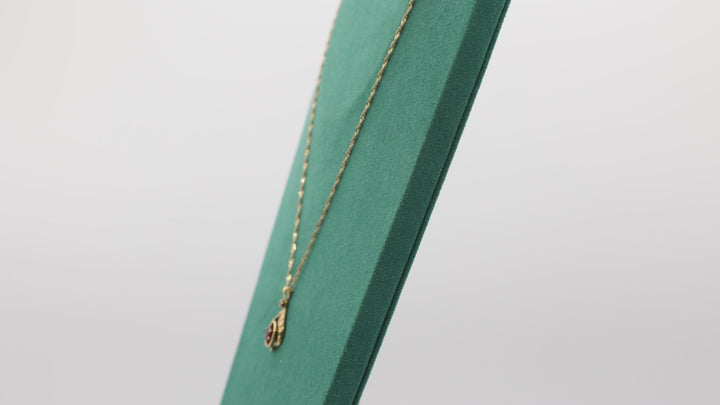 14K Yellow Gold 18 Inch Chain And Garnet Pendant Necklace