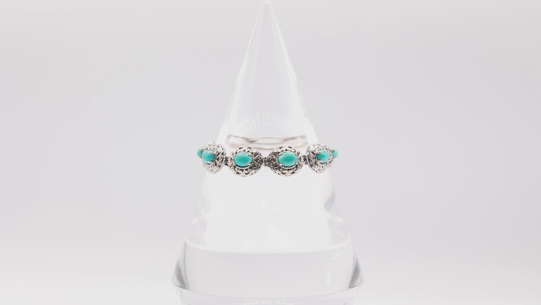 Faux Turquoise and Silver Bracelet