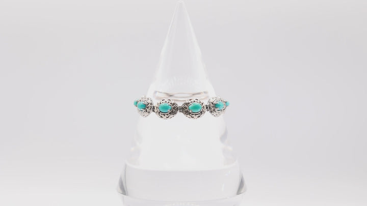 Faux Turquoise and Silver Bracelet