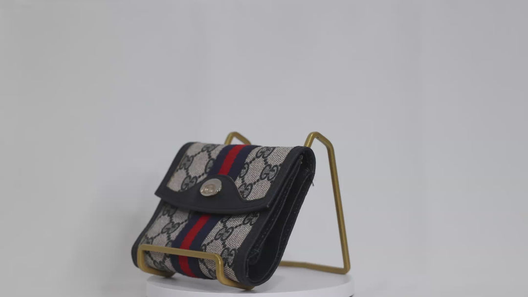 Gucci Navy Blue Bowler Handbag and Wallet