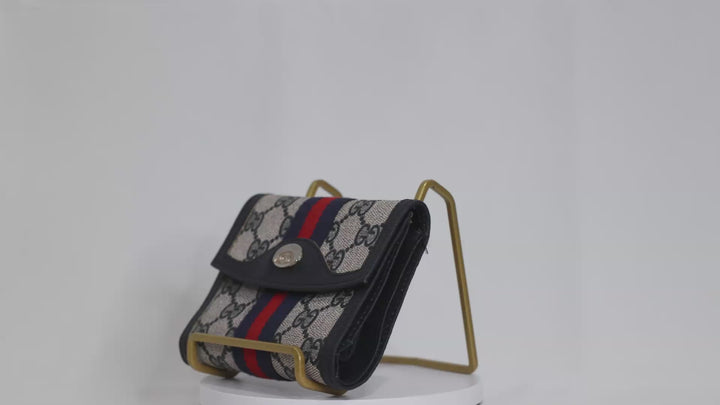 Gucci Navy Blue Bowler Handbag and Wallet