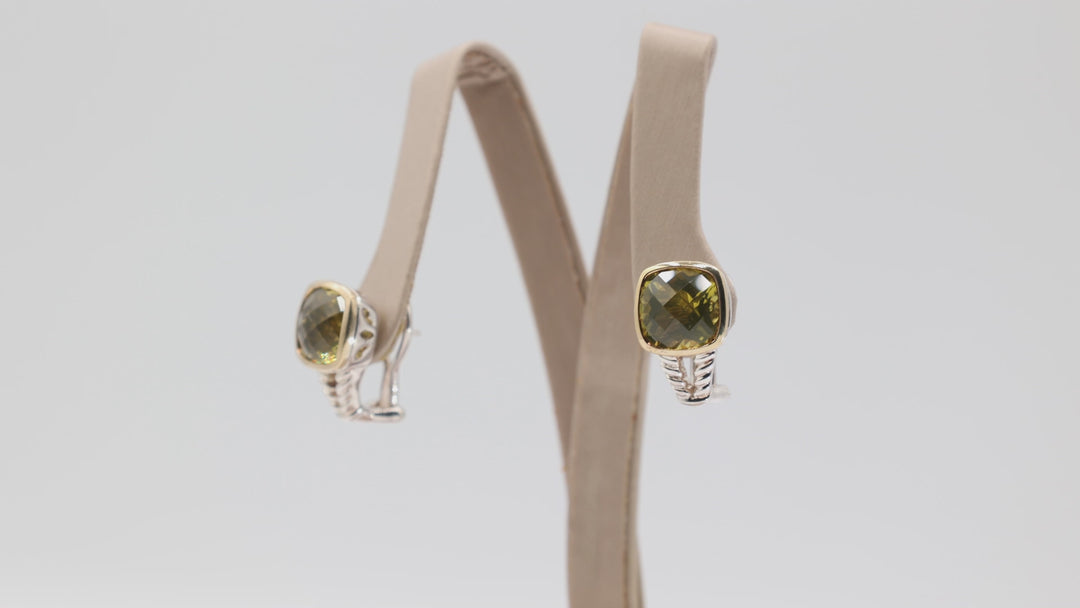 Judith Ripka 925 Sterling Silver 11mm Citrine Shrimp Earrings
