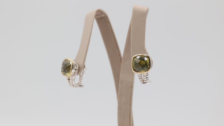 Judith Ripka 925 Sterling Silver 11mm Citrine Shrimp Earrings