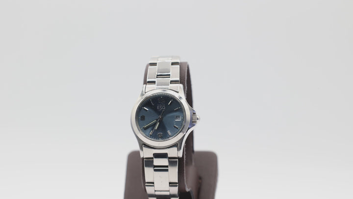 ESQ Esquire Swiss Stainless Steel Blue Dial Quartz Watch