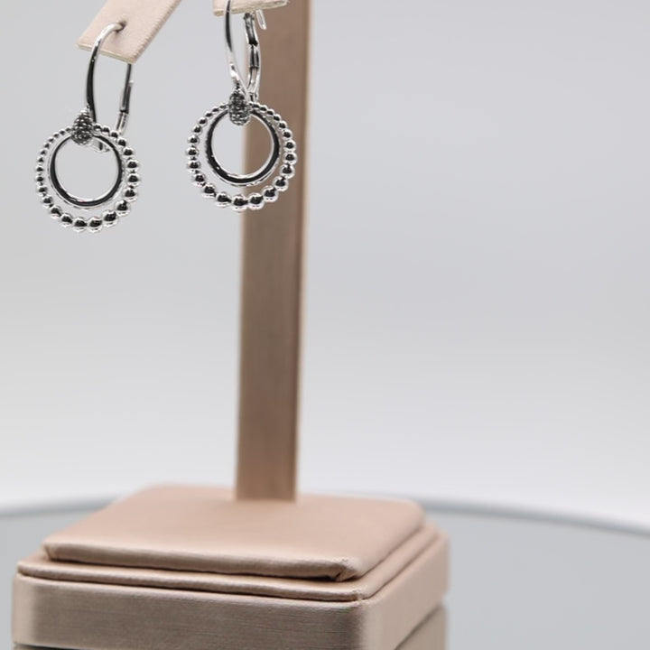 925 Sterling Silver Gabriel & Co. Bujukan White Sapphire Drop Earrings