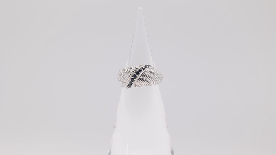 Judith Ripka 925 Sterling Silver Sapphire Dome Twisted Band Ring- Size 9.75- 8.6g