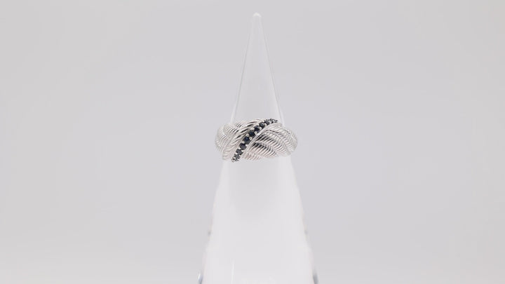 Judith Ripka 925 Sterling Silver Sapphire Dome Twisted Band Ring- Size 9.75- 8.6g