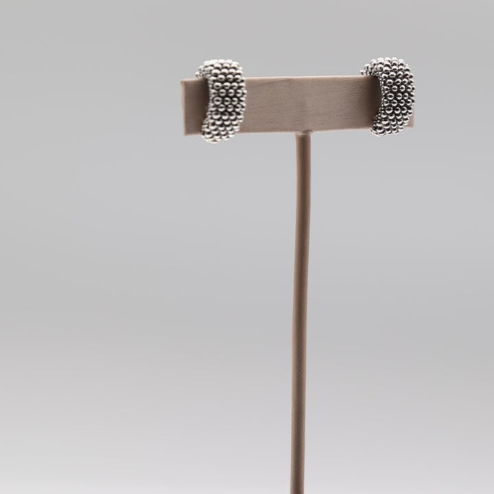 925 Sterling Silver Lagos Caviar Clip On Earrings