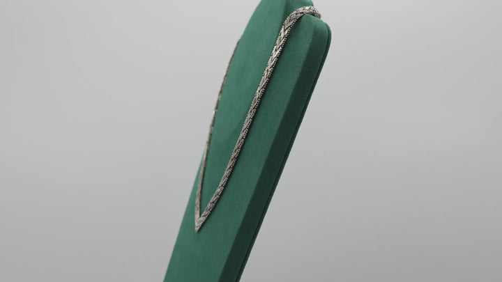Sterling Silver Woven Chevron Chain Necklace 925 Jewelry For Women