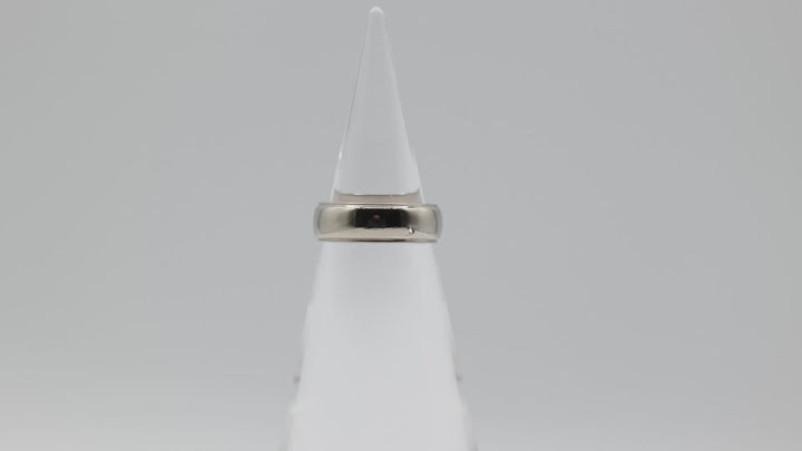 14K White Gold 7mm Band Ring Size 8.75 Polished Finish