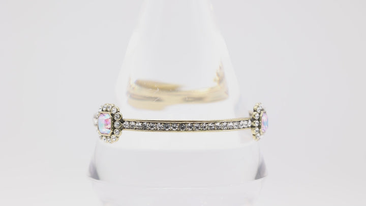Heidi Daus 3 Irredescent Rhinestone Cuff Bracelet