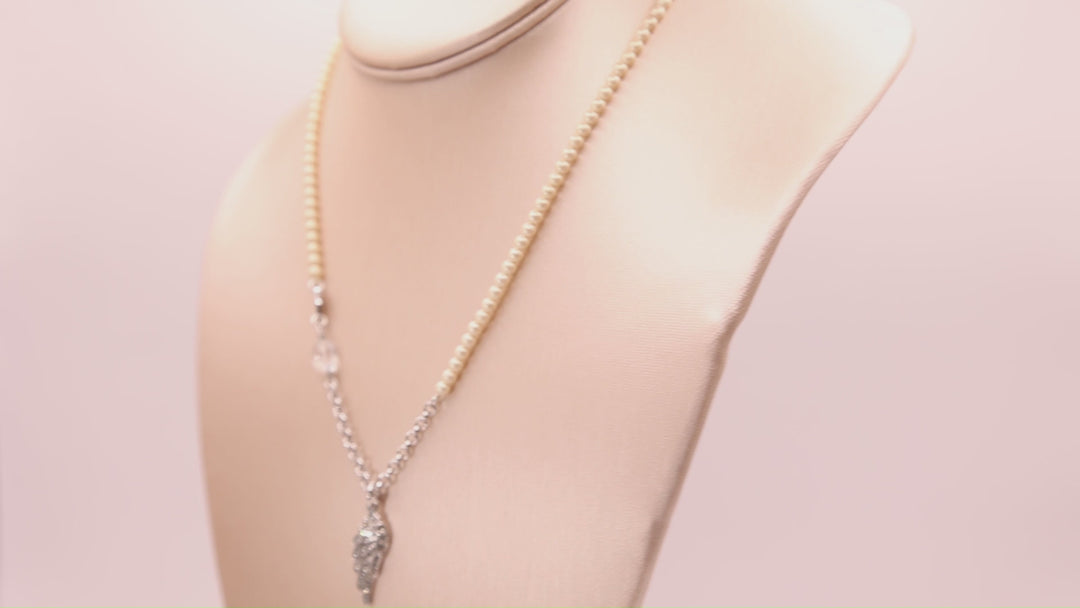 Juicy Couture Pearl Angel Wing Necklace