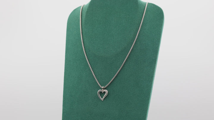 David Yurman 16 Inch 925 Silver Mini Open Heart Pendant Necklace