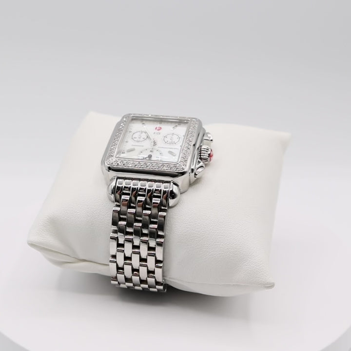 Michelle Deco Mother of Pearl and Diamonds Chronograph Watch