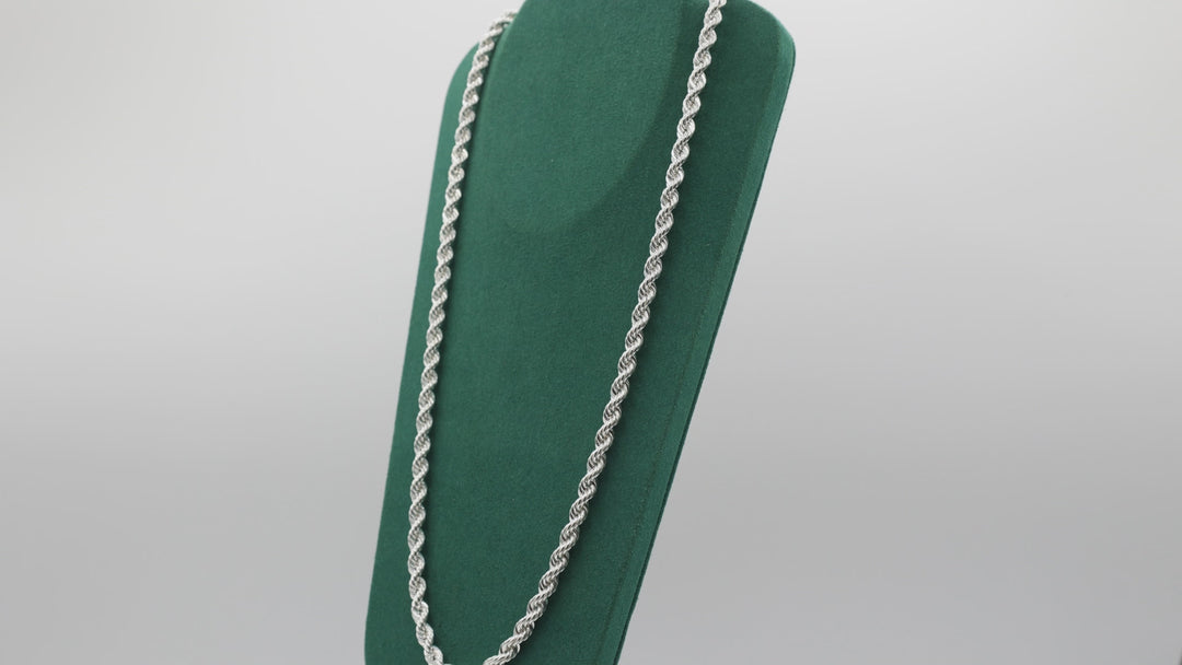 925 Sterling Silver 5.5mm Solid Rope Chain 29 Inch