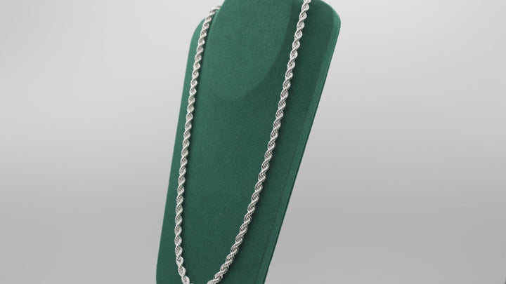 925 Sterling Silver 5.5mm Solid Rope Chain 29 Inch