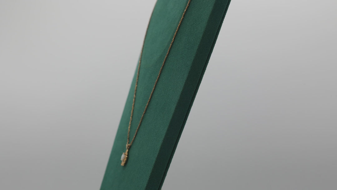 14K Yellow Gold Fancy Chain Opal Pendant Necklace With Gold Accents 19 Inch