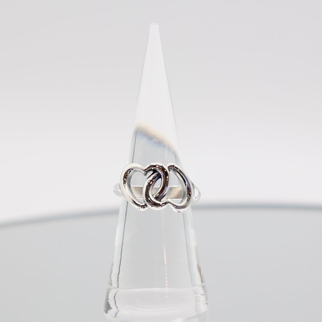925 Sterling Silver James Avery Two Hearts Together 2.2m Wide Band Ring - Size 7