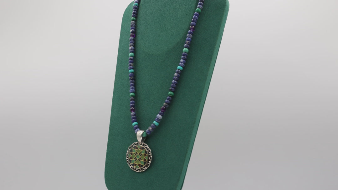 COSTUME Carolyn Pollack 925 Pendant Beaded Necklace 18 Inch