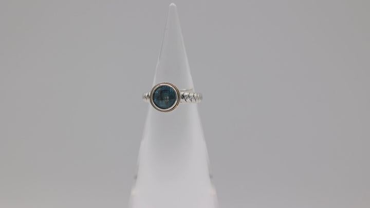 Effy 925 Sterling Silver Blue Topaz Ring With 18K Yellow Gold Accent Size 7