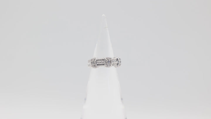 Judith Ripka 925 Sterling Silver Diamonique CZ Twisted Cable Ring Size 7.75