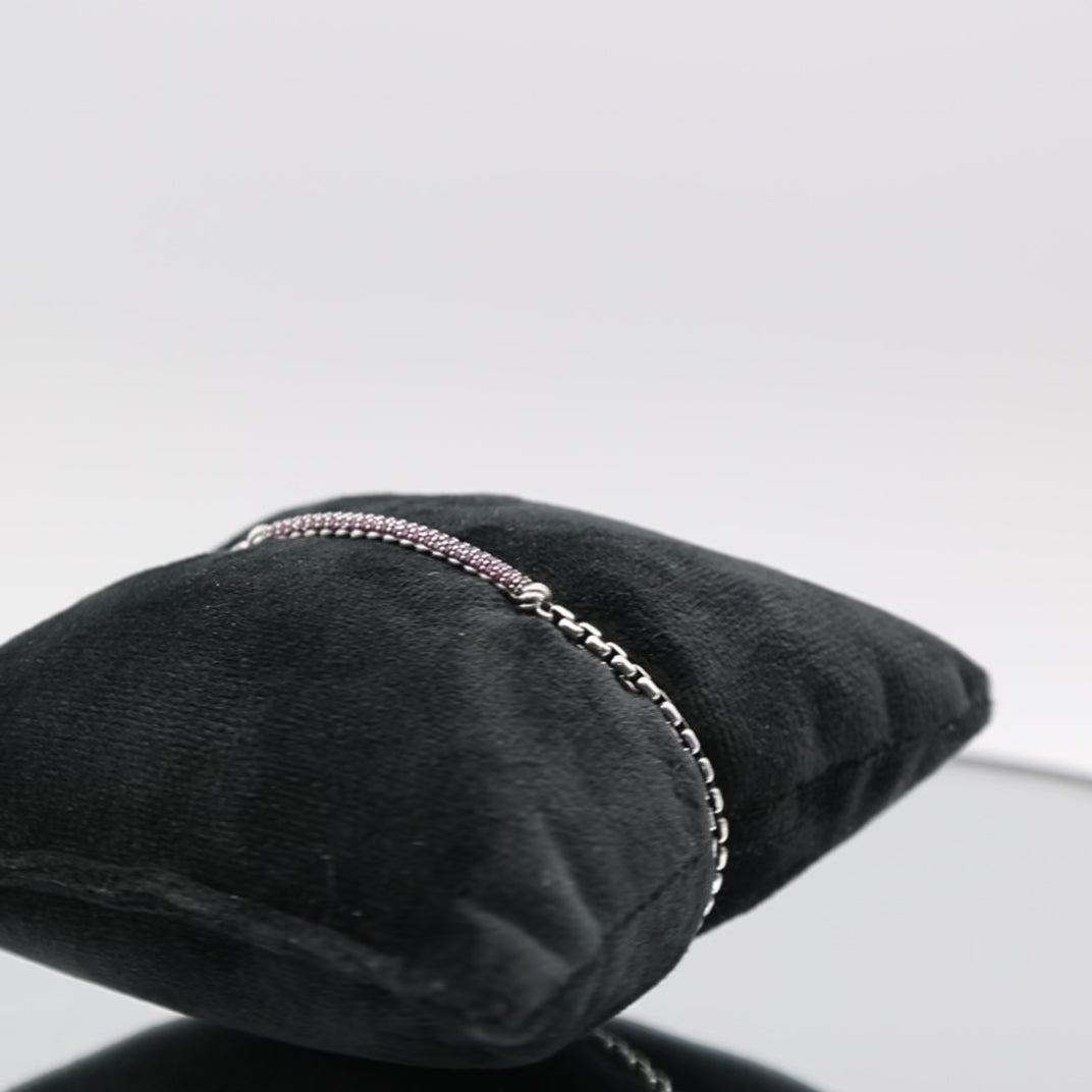 925 Sterling Silver David Yurman Pink Sapphire Bracelet