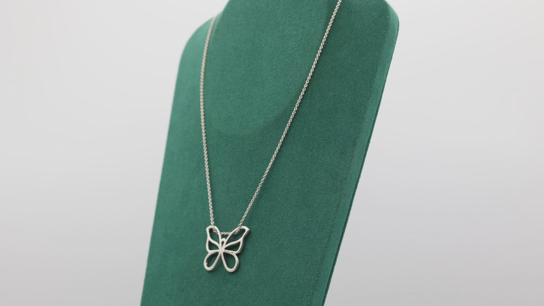 Tiffany & Co 925 Butterfly Pendant Necklace 27mmx23mm 15 in