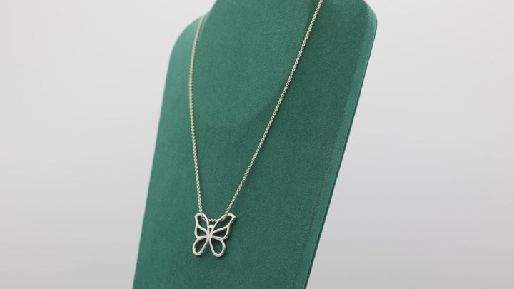 Tiffany & Co 925 Butterfly Pendant Necklace 27mmx23mm 15 in