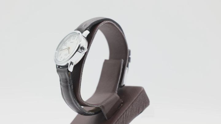 Timex Indigo With Thin Black Leather Band Watch Design
