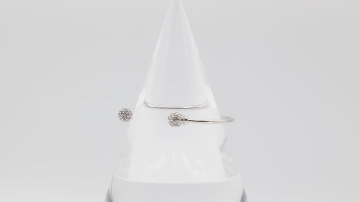 Costume Silver Tone Rhinestone Cuff Bracelet